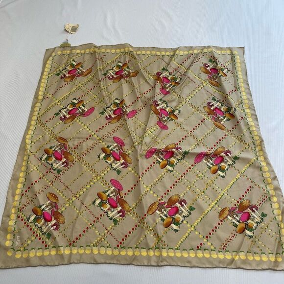 NWT Echo Mod VTG Mushroom Silk Scarf NOS - Picture 1 of 8